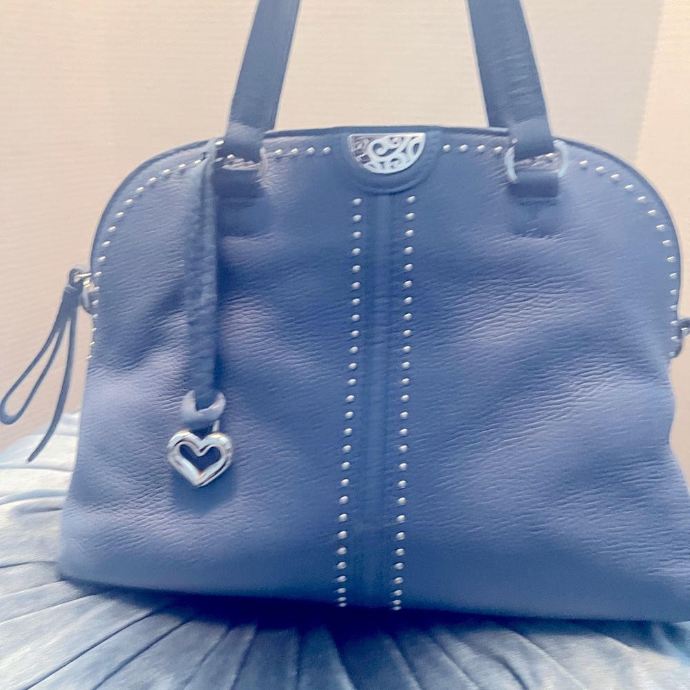 Brighton leather Slate blue satchel handbag.